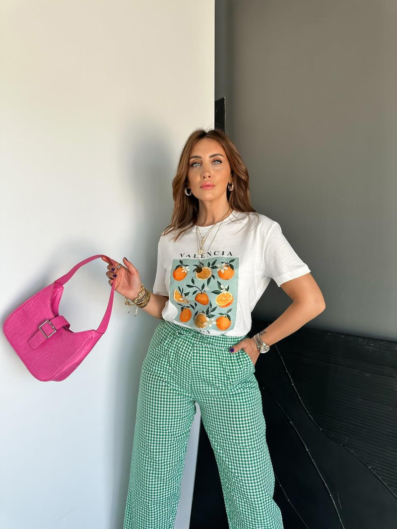 Portakal Baskılı Valencia Tshirt