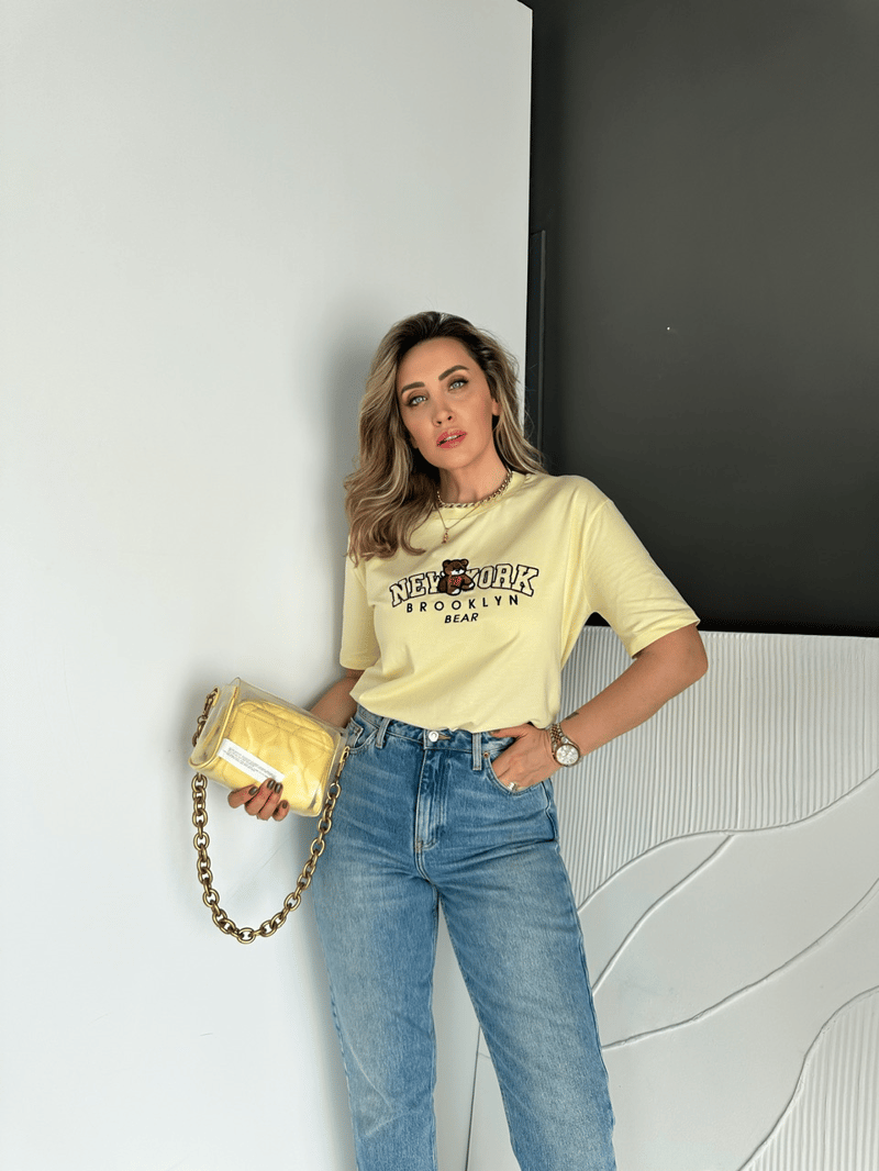 Sarı Ayıcıklı New York Tshirt