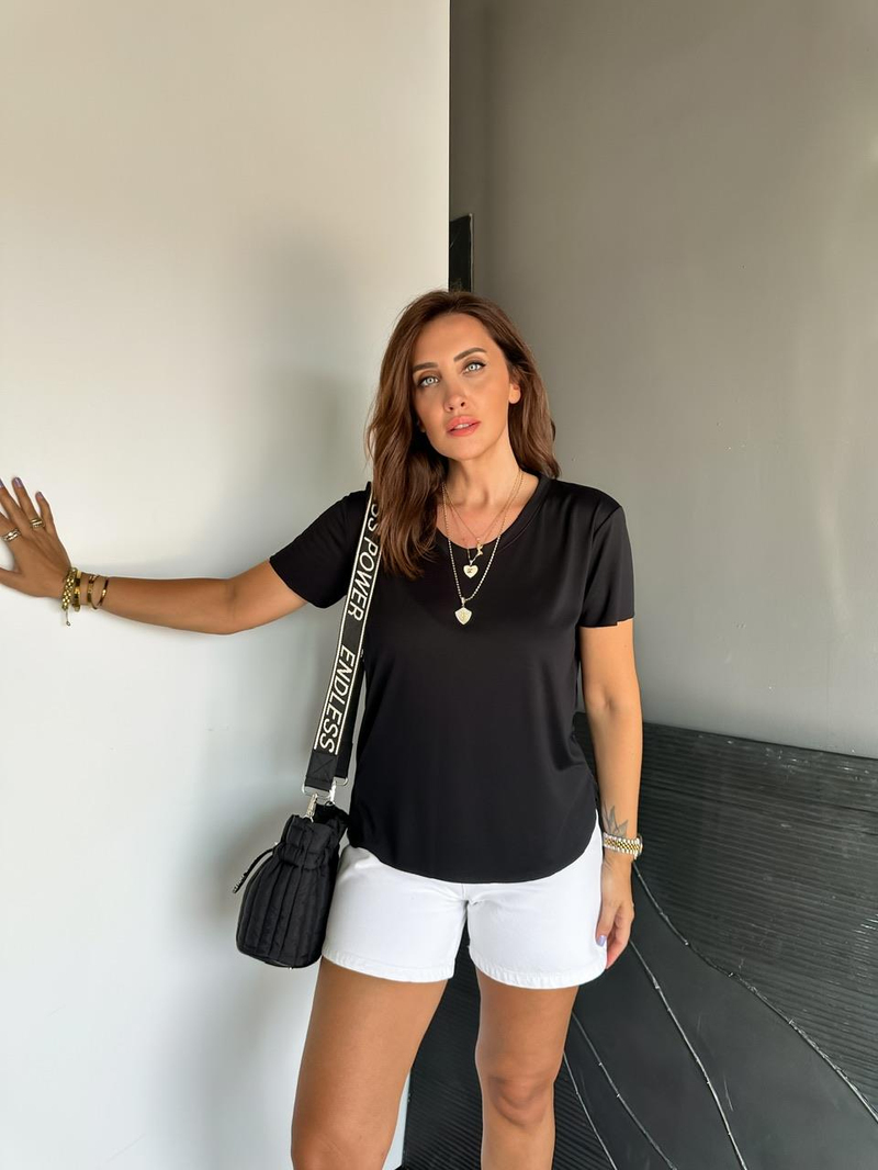 Siyah Orijinal Pamuk Tshirt