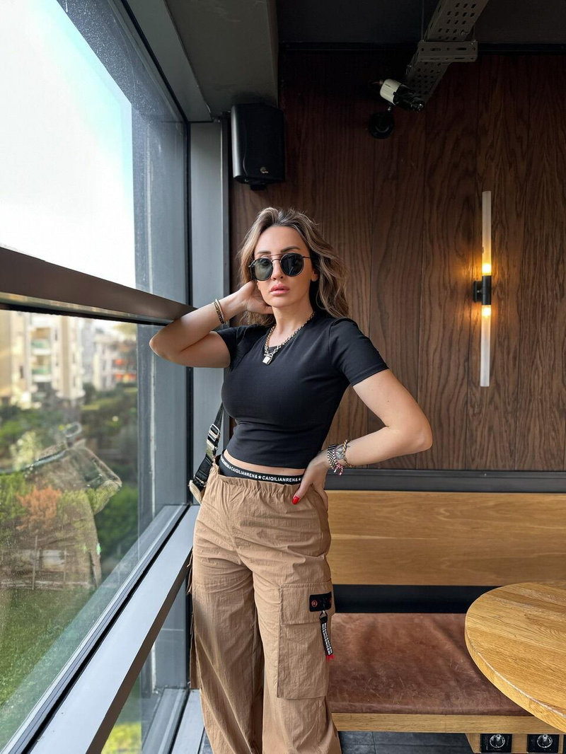 Siyah Pamuklu Crop Tshirt