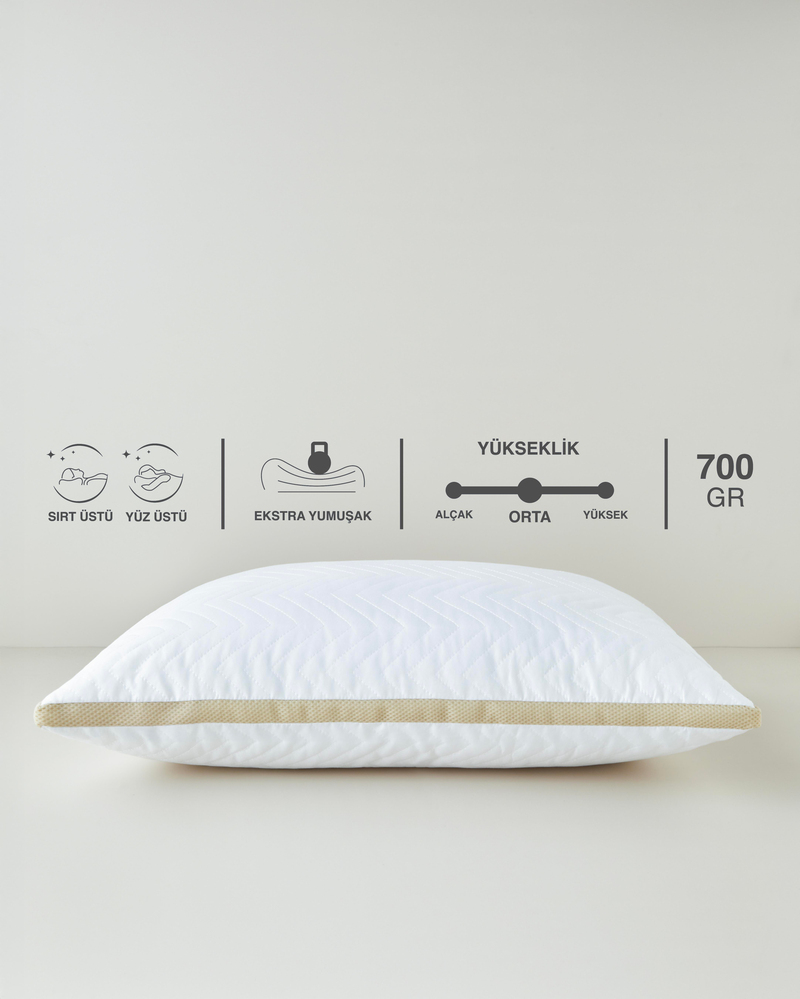 Air Plus Klimalı Yastık 50x70 cm Beyaz-Gold
