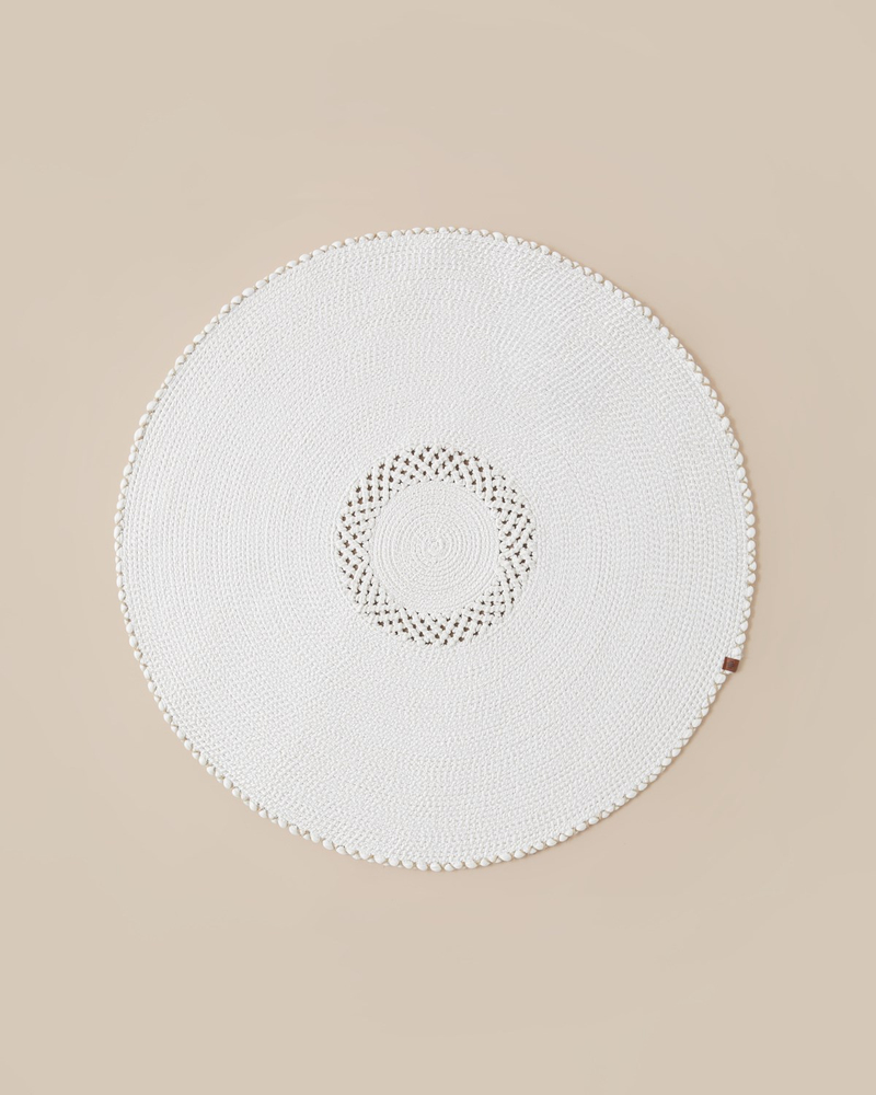 Albus Dekoratif Jüt Kilim 100 cm Beyaz
