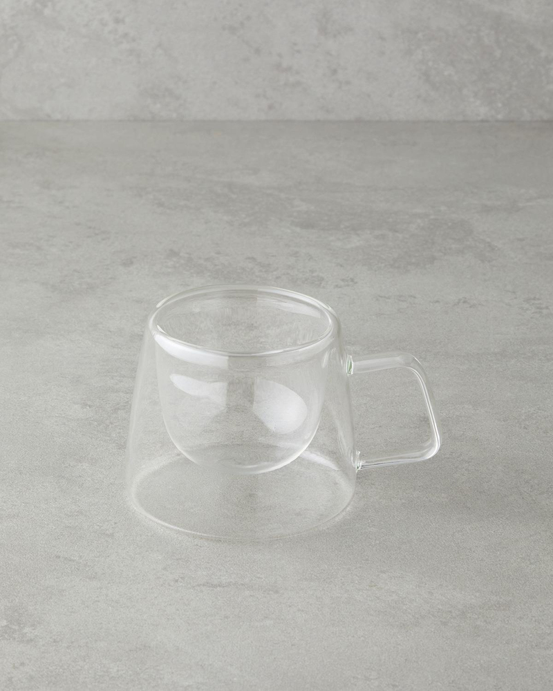 Allegro Borosilikat Cam Double Wall Kupa 200 ml Şeffaf