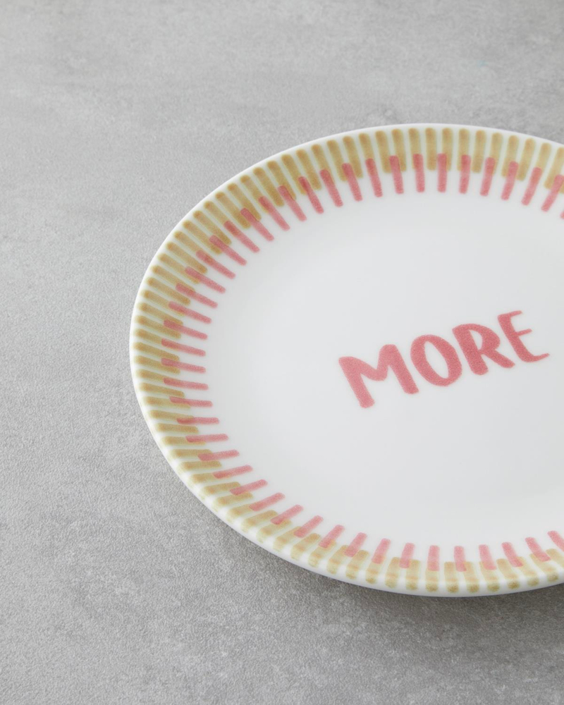 Amore Porselen 6'lı Pasta Tabağı 19 cm Pembe - Yeşil