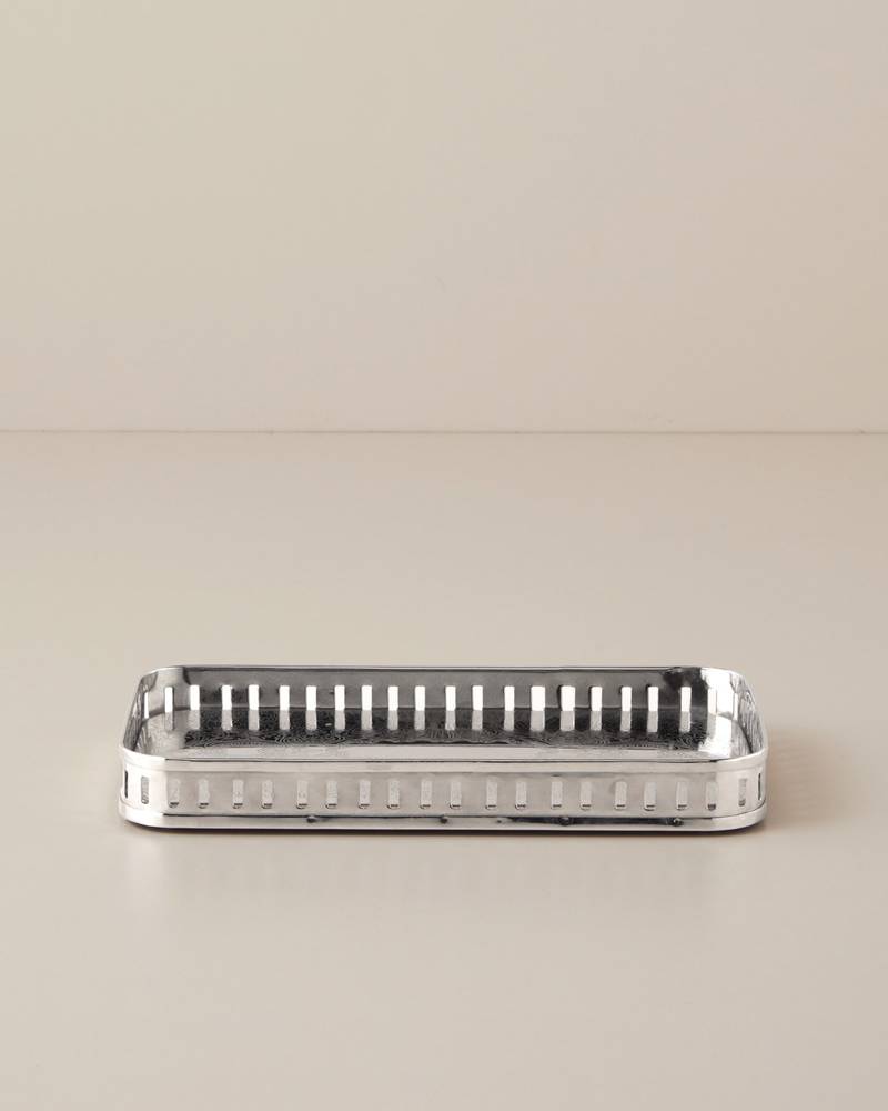 Anabel Metal Dekoratif Tepsi 15x4 Cm Gümüş