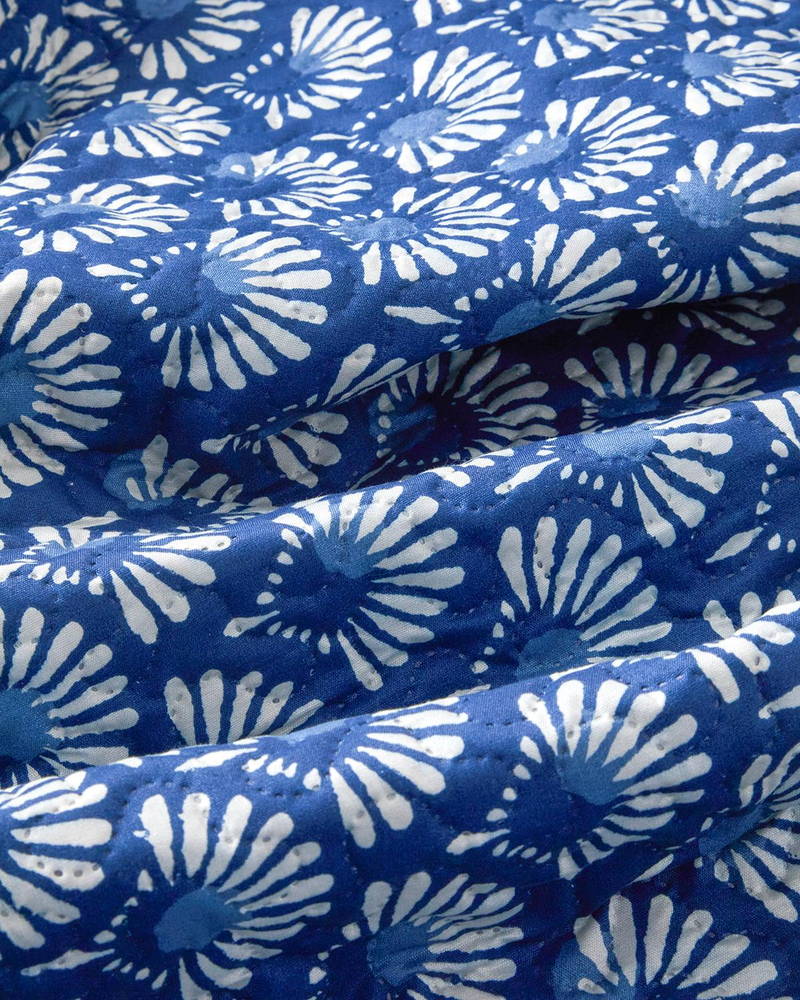 Aquatic Flowers Tek Kişilik Çok Amaçlı Örtü 160x220 cm Lacivert