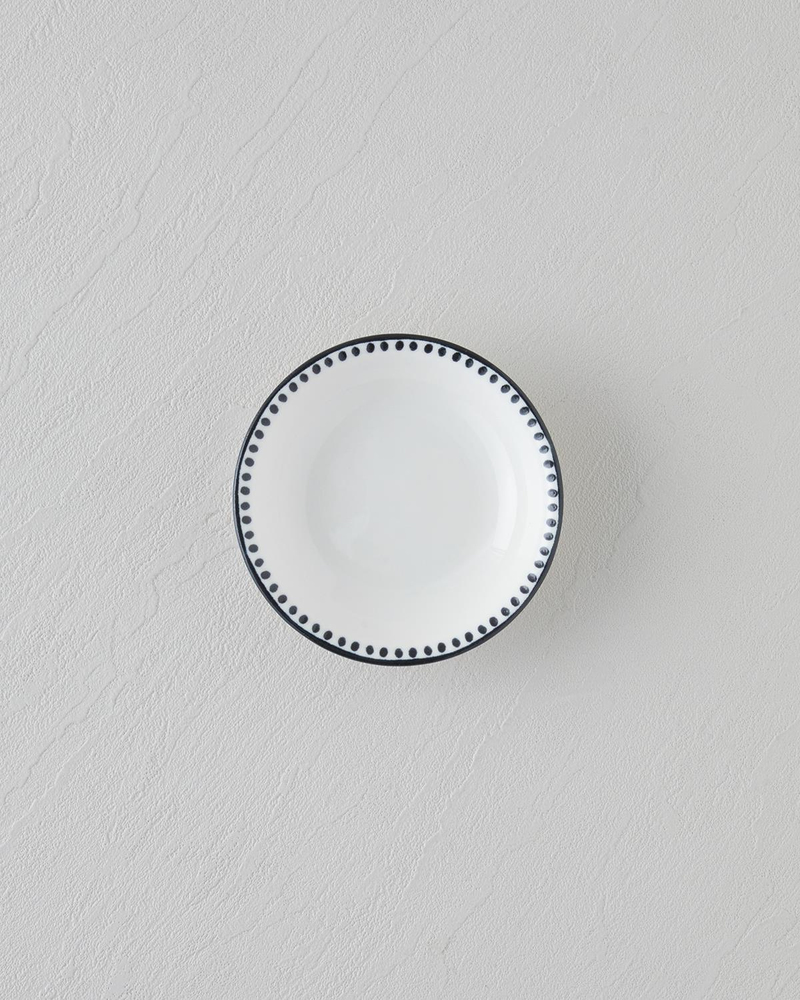 Black Dots Porselen Çerezlik 11 cm Siyah - Beyaz