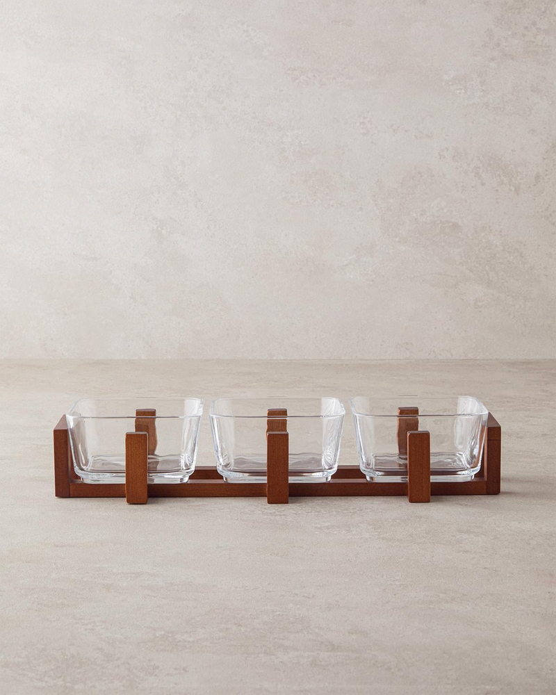 Blenda Cam-Bambu 4 Parça Sunumluk 10x5 cm Şeffaf