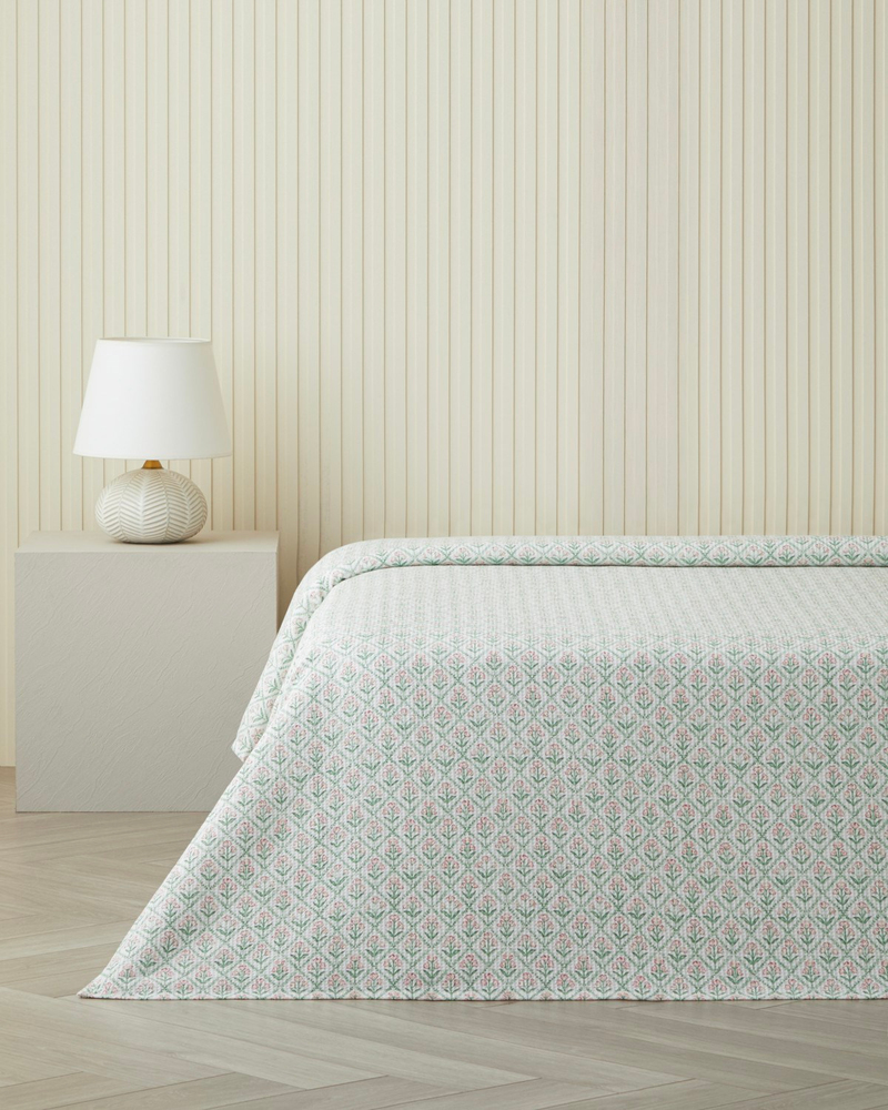 Bloom Crest Çift Kişilik Pike 200x220 cm Yeşil