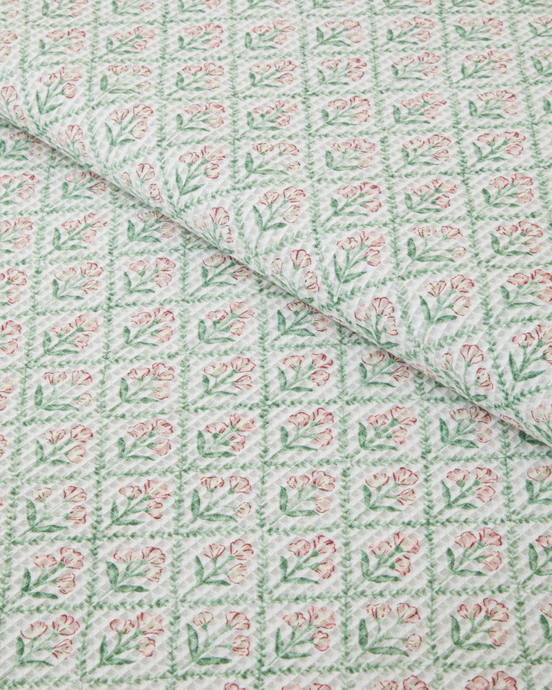 Bloom Crest Çift Kişilik Pike 200x220 cm Yeşil