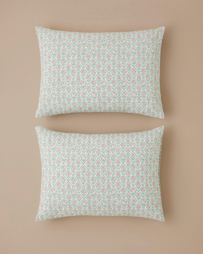 Bloom Crest Kolay Ütülenir 2'li Yastık Kılıfı 50x70 cm Yeşil