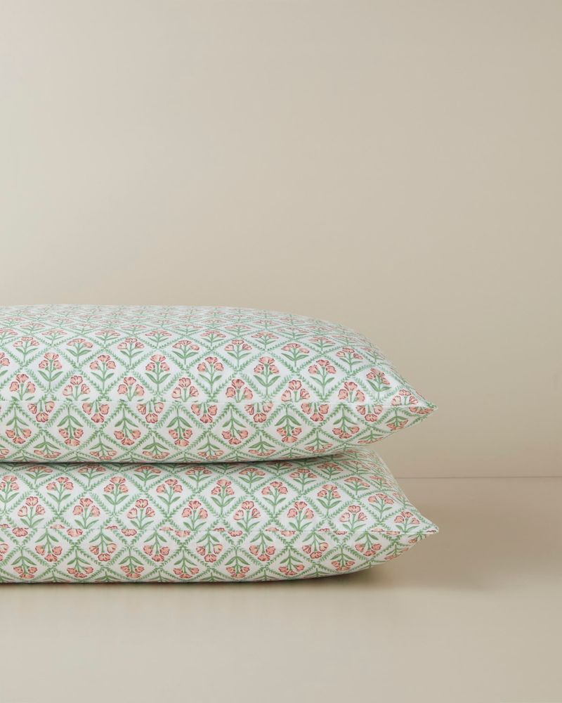 Bloom Crest Kolay Ütülenir 2'li Yastık Kılıfı 50x70 cm Yeşil