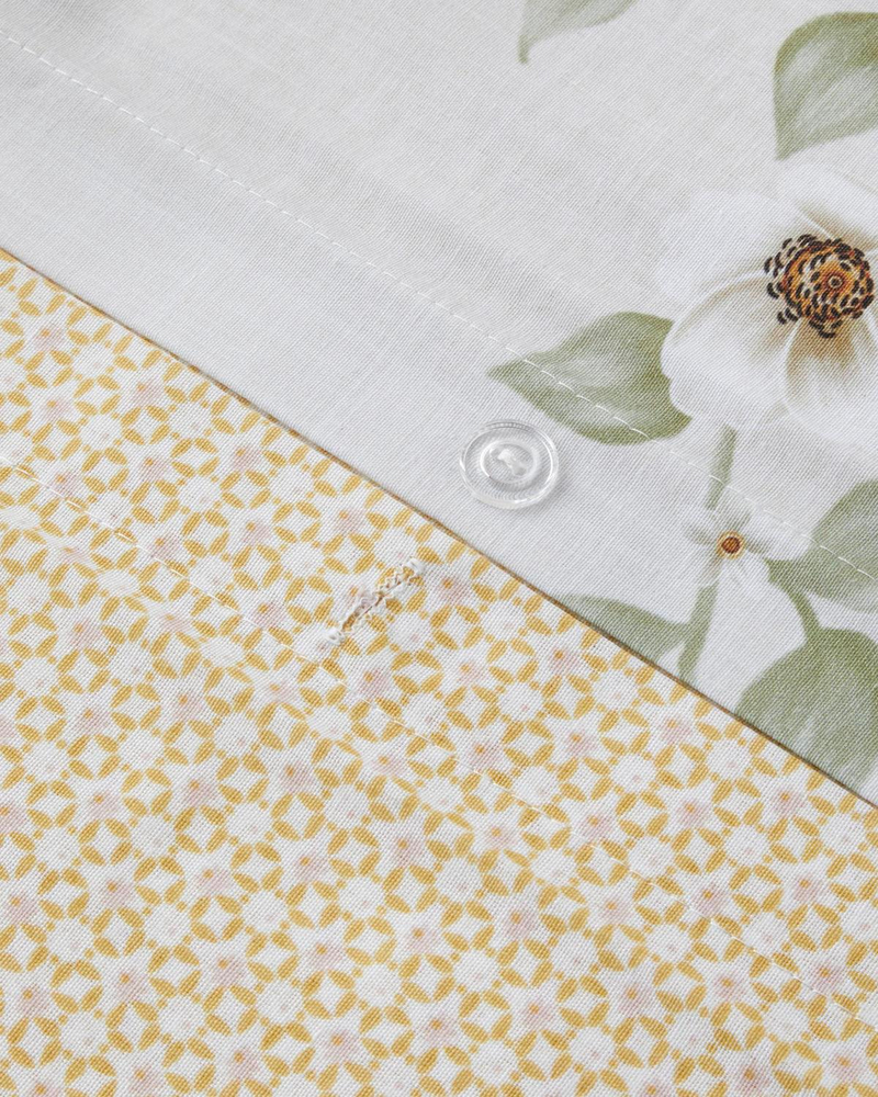 Bloomora Dijital Baskılı Kolay Ütülenir  Tek Kişilik Nevresim Takımı 160x220 cm Bej-Sarı