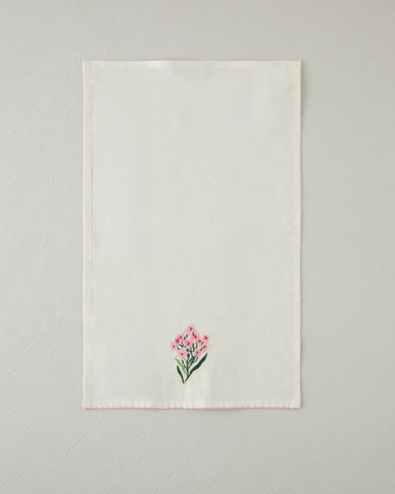 Blossom Frame Pamuk Polyester Nakışlı Kurulama Bezi 30x50 cm Pembe