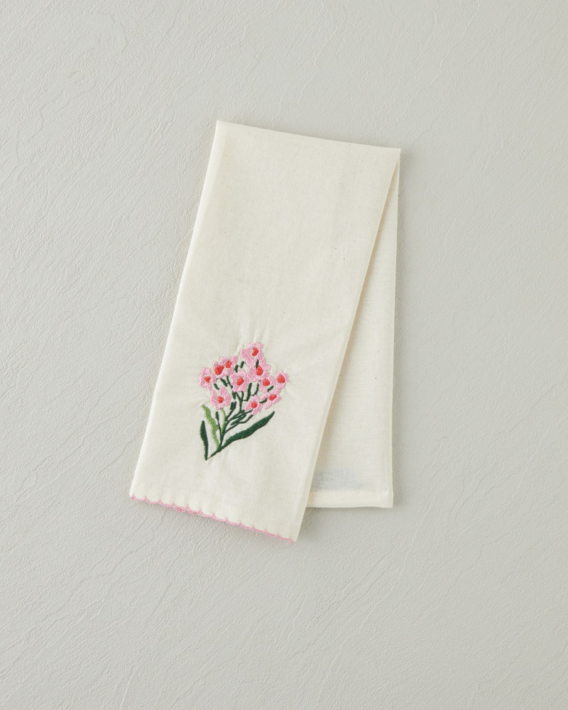 Blossom Frame Pamuk Polyester Nakışlı Kurulama Bezi 30x50 cm Pembe