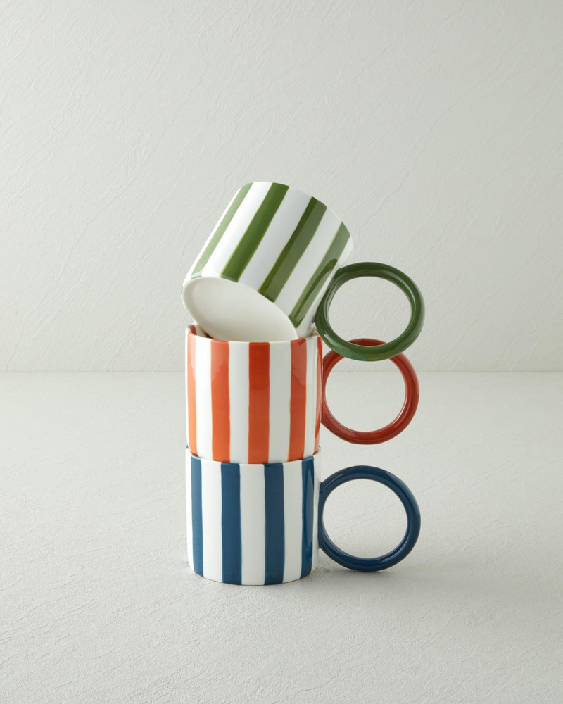 Boldy Lines New Bone China Kupa 350 ml Mavi
