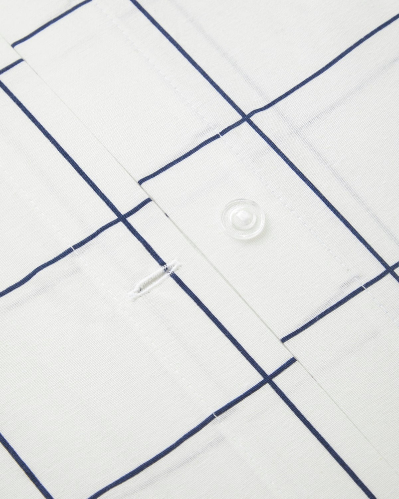 Border Dots Kolay Ütülenir Çift Kişilik Nevresim Takımı 200x220 cm Lacivert