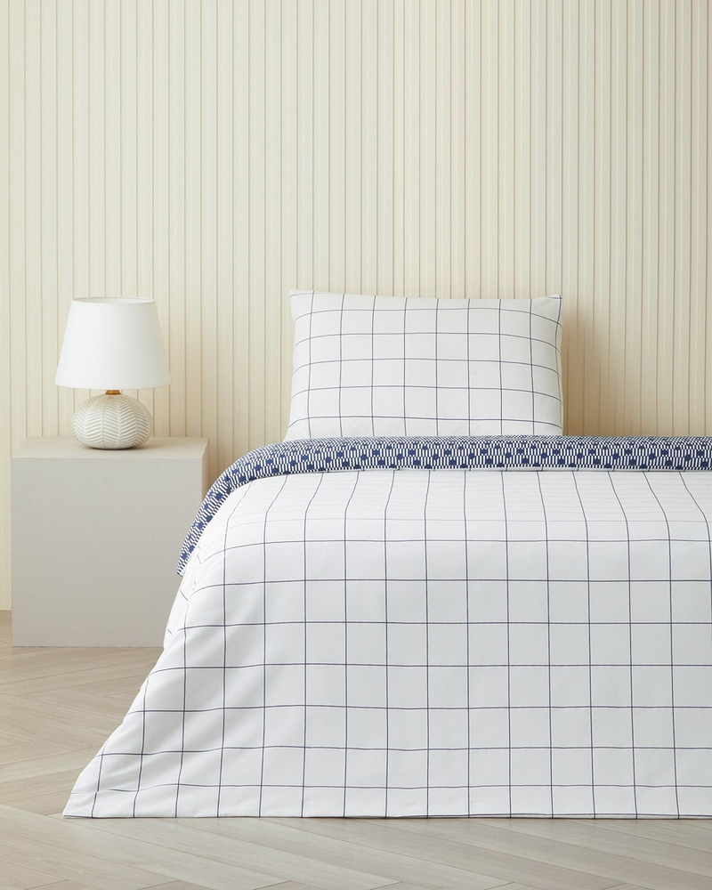 Border Dots Kolay Ütülenir Tek Kişilik Nevresim Takımı 160x220 cm Lacivert