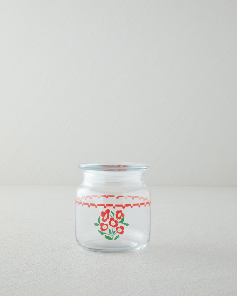 Bright Parade Cam Kavanoz 500 ml Kırmızı - Beyaz