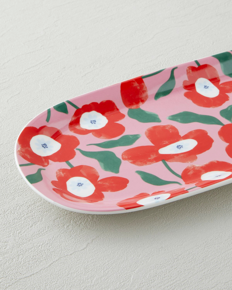 Bright Parade New Bone China Kayık Tabak 15x33 Cm Renkli