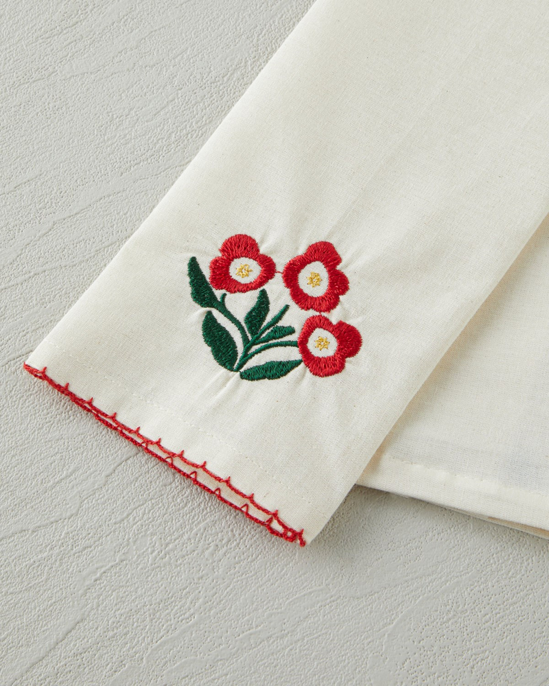 Bright Parade Pamuk Polyester Nakışlı Kurulama Bezi 30x50 cm Kırmızı