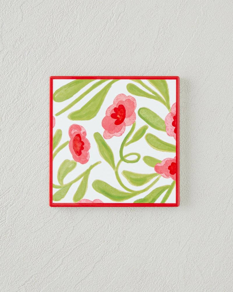 Bright Petals Seramik Bardak Altlığı 11x11 cm Pembe