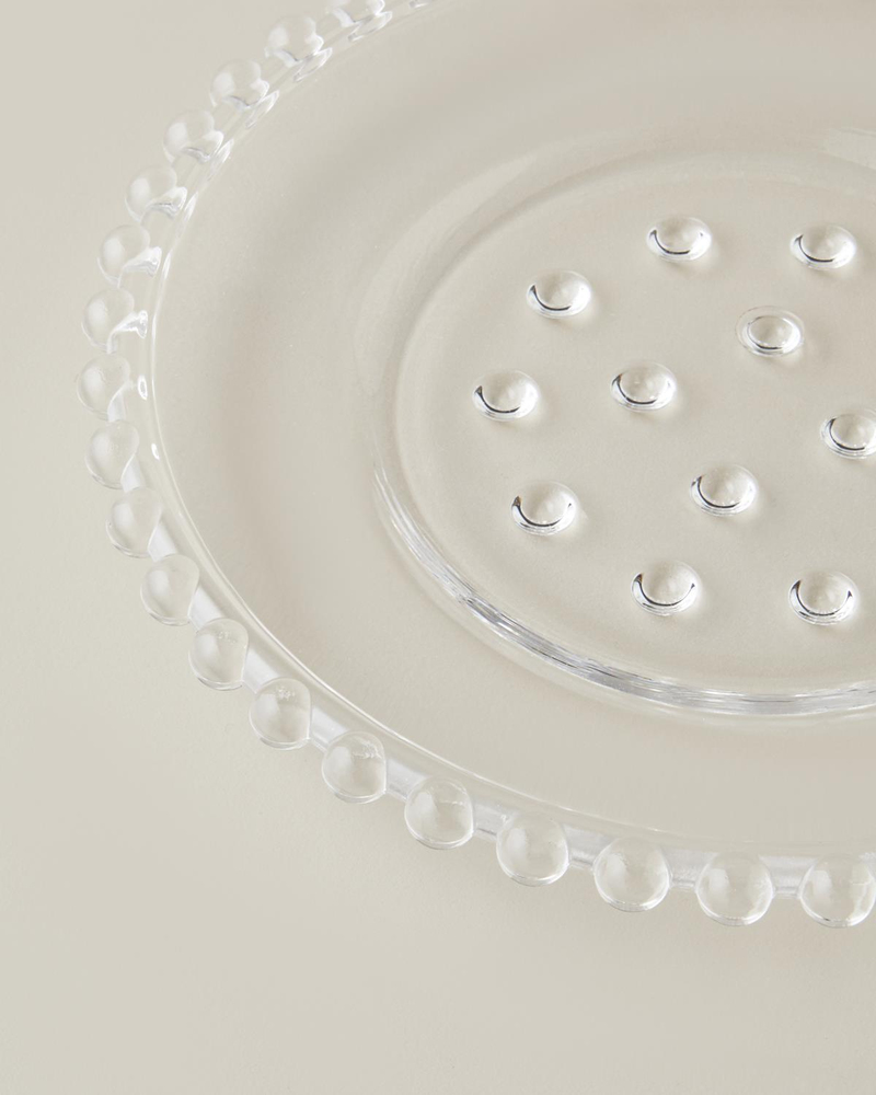 Bubbles Cam Pasta Tabağı 19 cm Şeffaf
