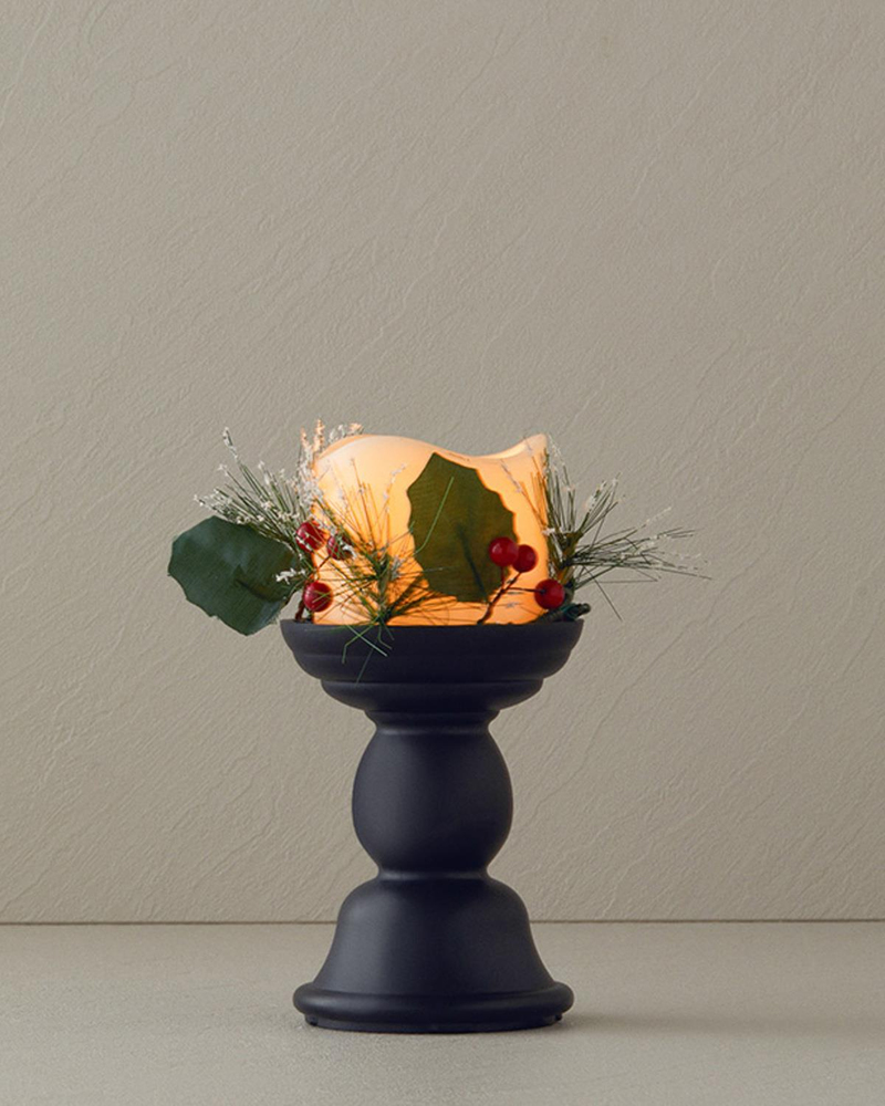 Candlestick Ledli Dekoratif Aydınlatma Siyah