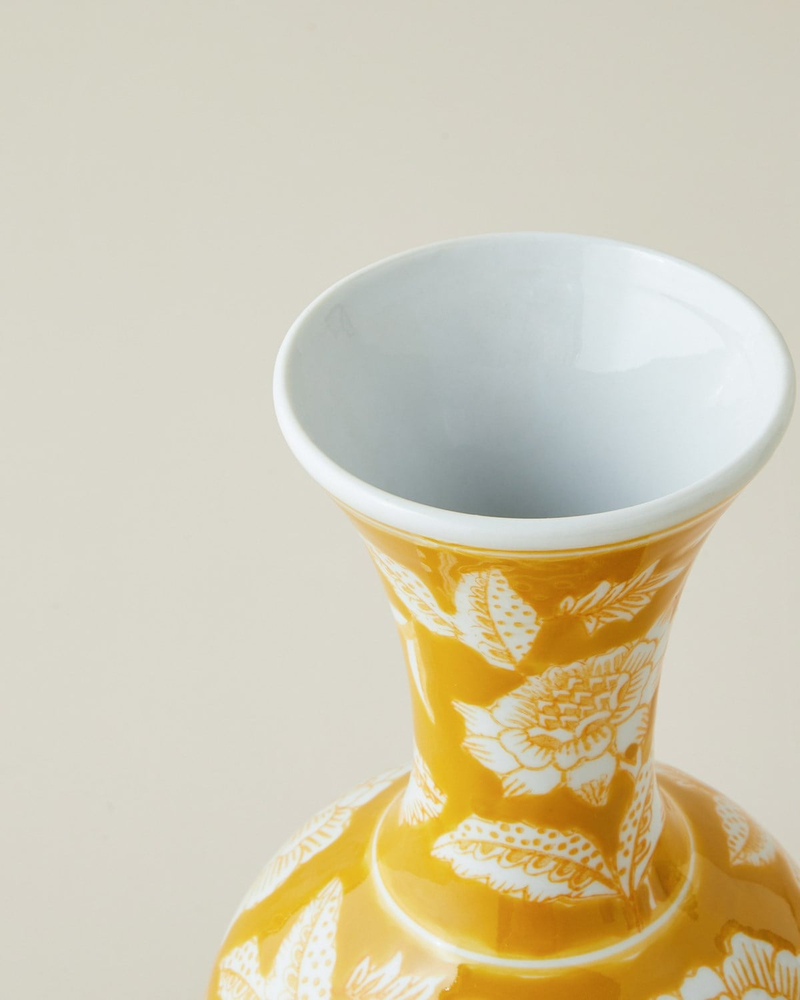 Caren Seramik Vazo 20,5 cm Sarı