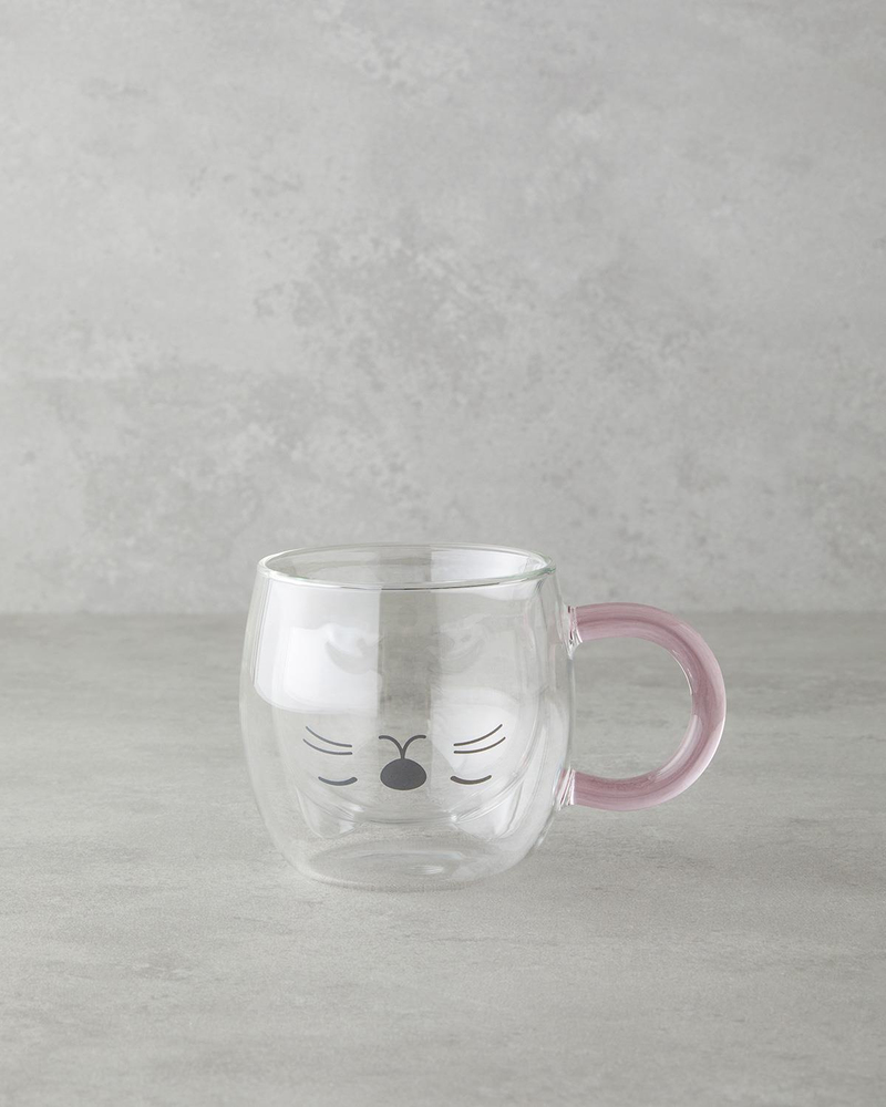 Catie Borosilikat Cam Double Wall Kupa 280 ml Pembe