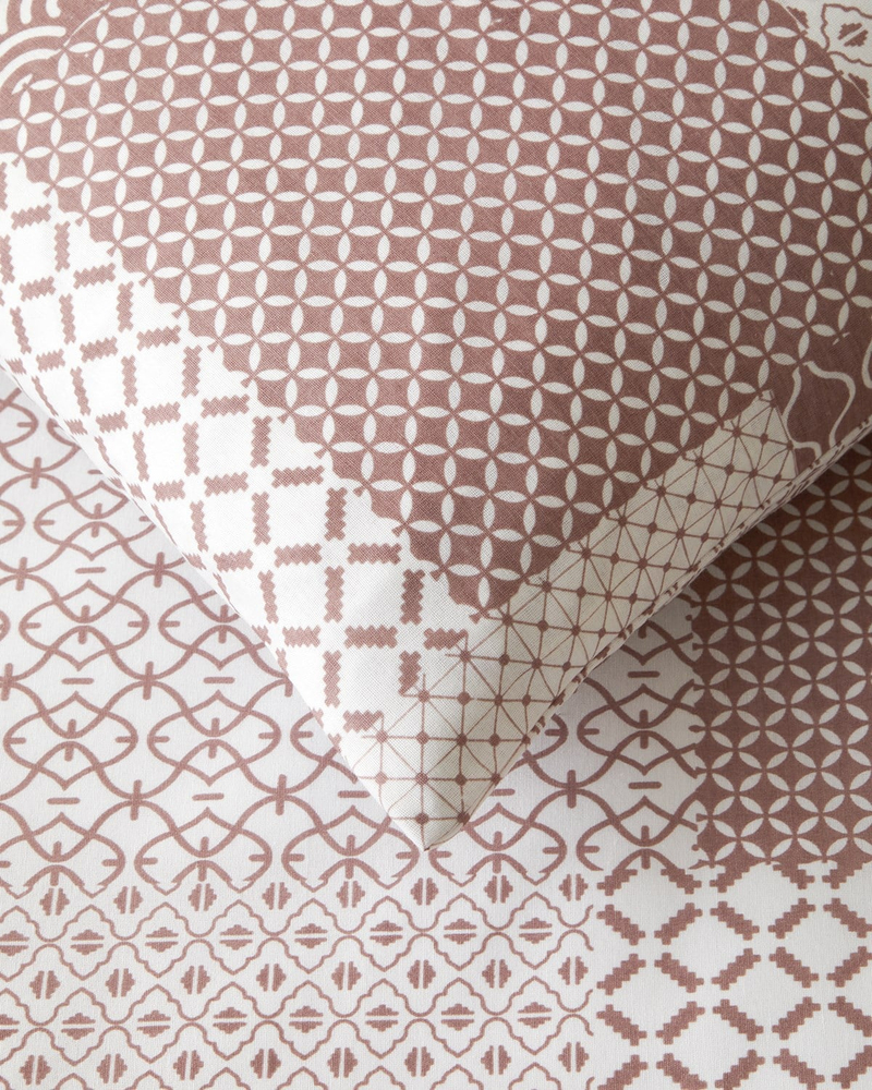 Chain Patch Kolay Ütülenir Tek Kişilik Nevresim Takımı 160x220 cm Mürdüm