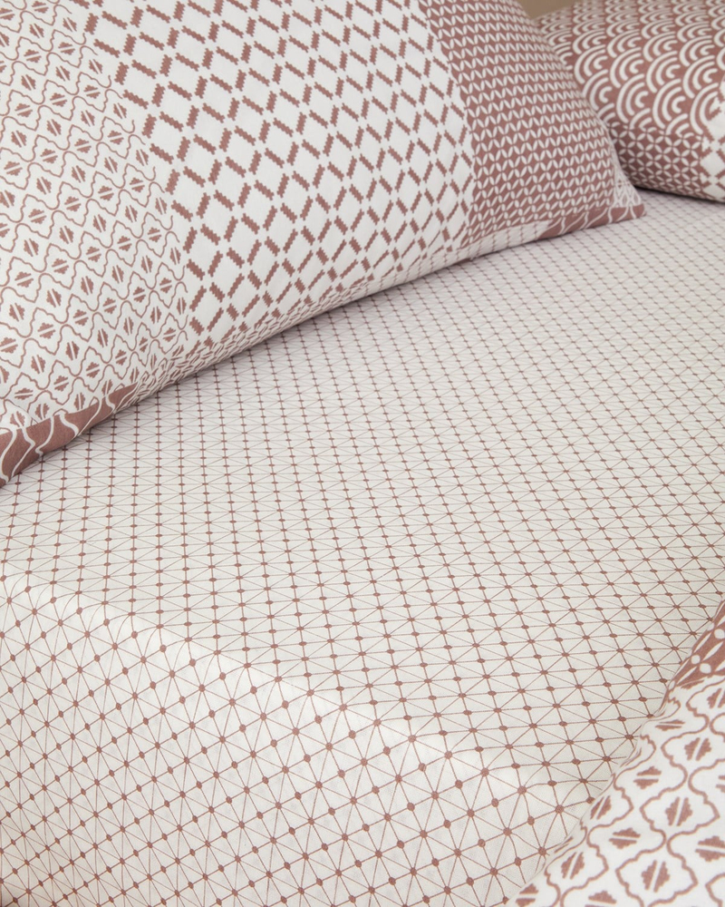 Chain Patch Kolay Ütülenir Tek Kişilik Nevresim Takımı 160x220 cm Mürdüm