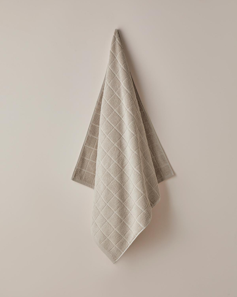 Chequer %100 Pamuk Banyo Havlusu 80x150 cm Bej
