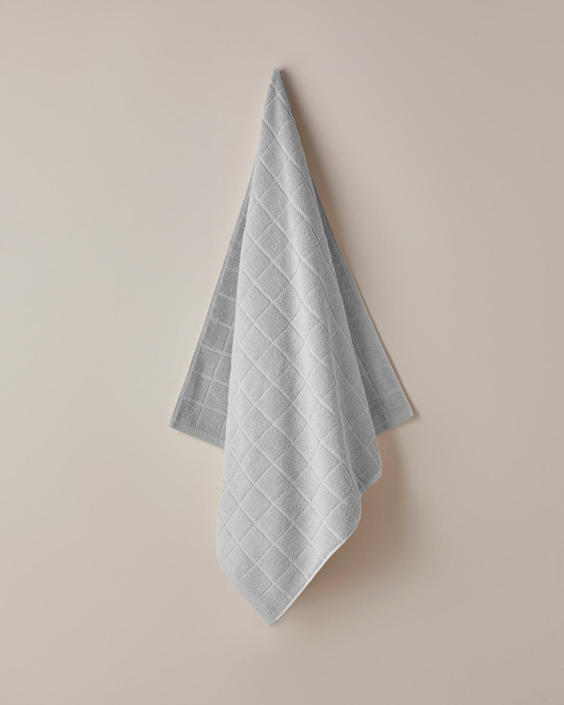 Chequer %100 Pamuk Banyo Havlusu 80x150 cm Gri