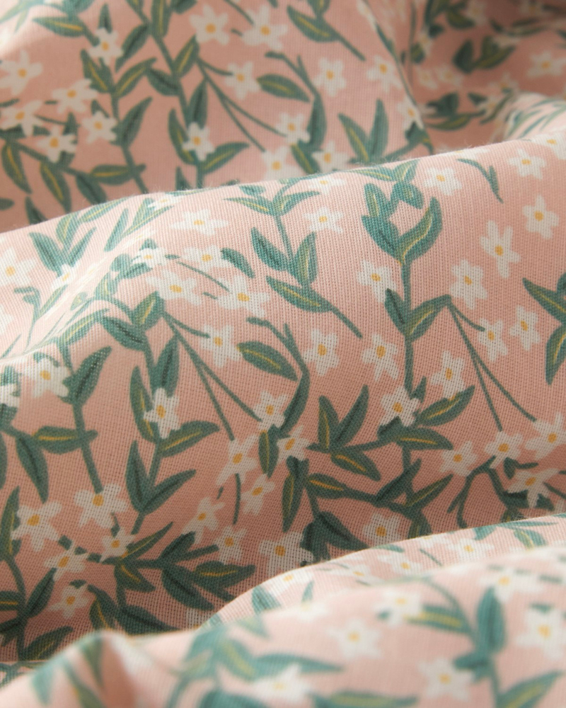 Chirping Bloom Kolay Ütülenir Tek Kişilik Nevresim Seti 160x220 cm Pembe - Yeşil