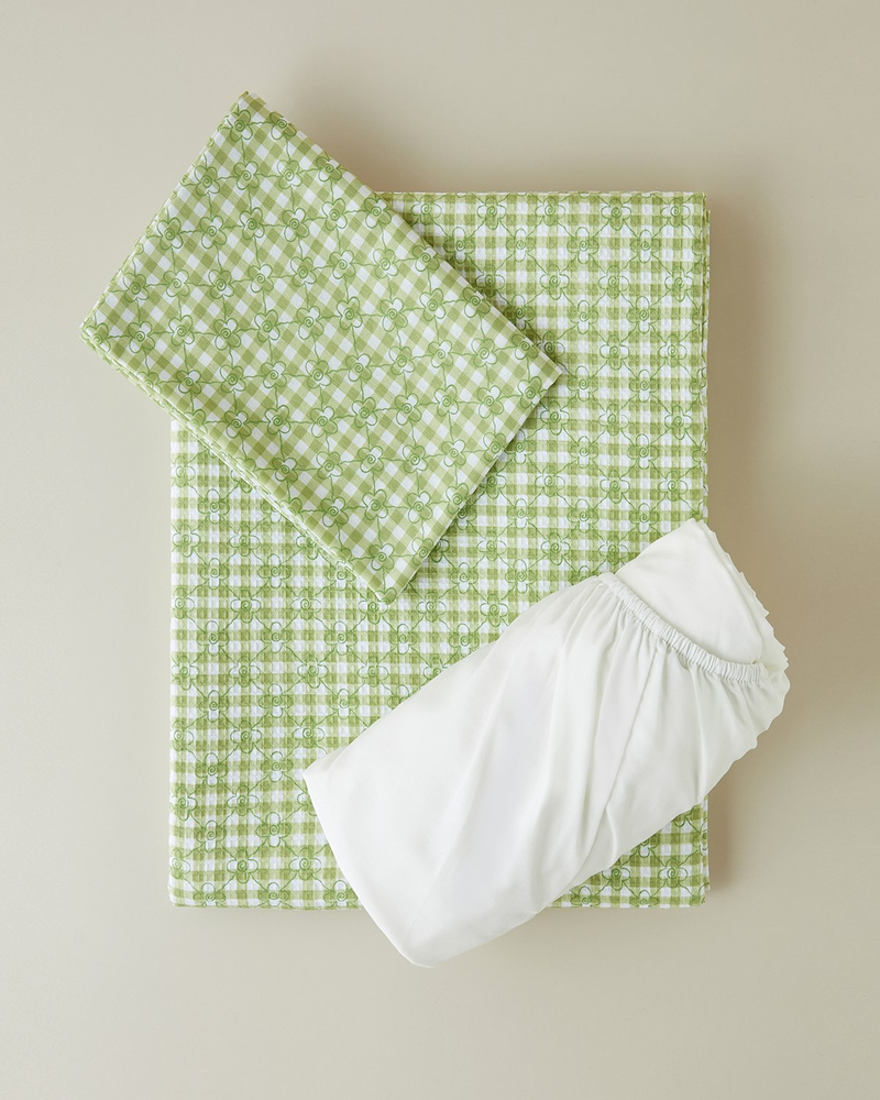 Clover Tek Kişilik Pike Takımı 150x220 cm Yeşil
