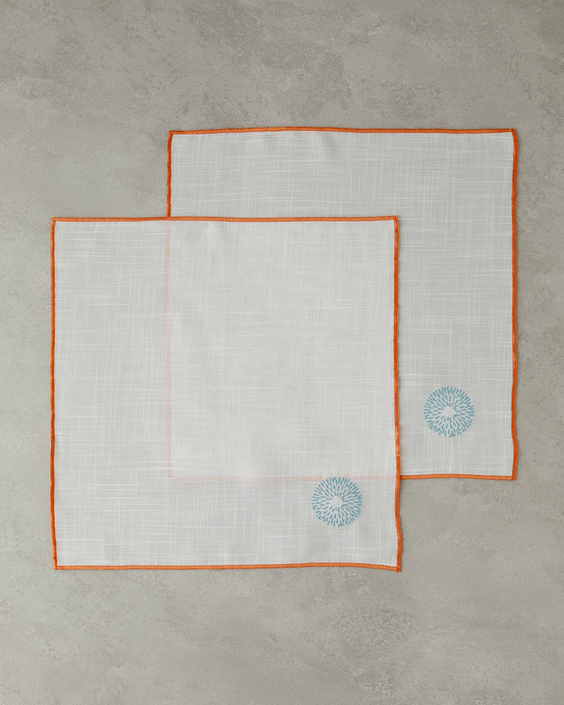 Coachella Splash Polyester 2'li Misafir Peçetesi 40x40 Krem-Turuncu