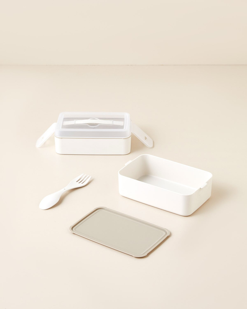 Collotte Plastik 4 Parça Lunch Box Saklama Kabı 10,5x17 cm Krem