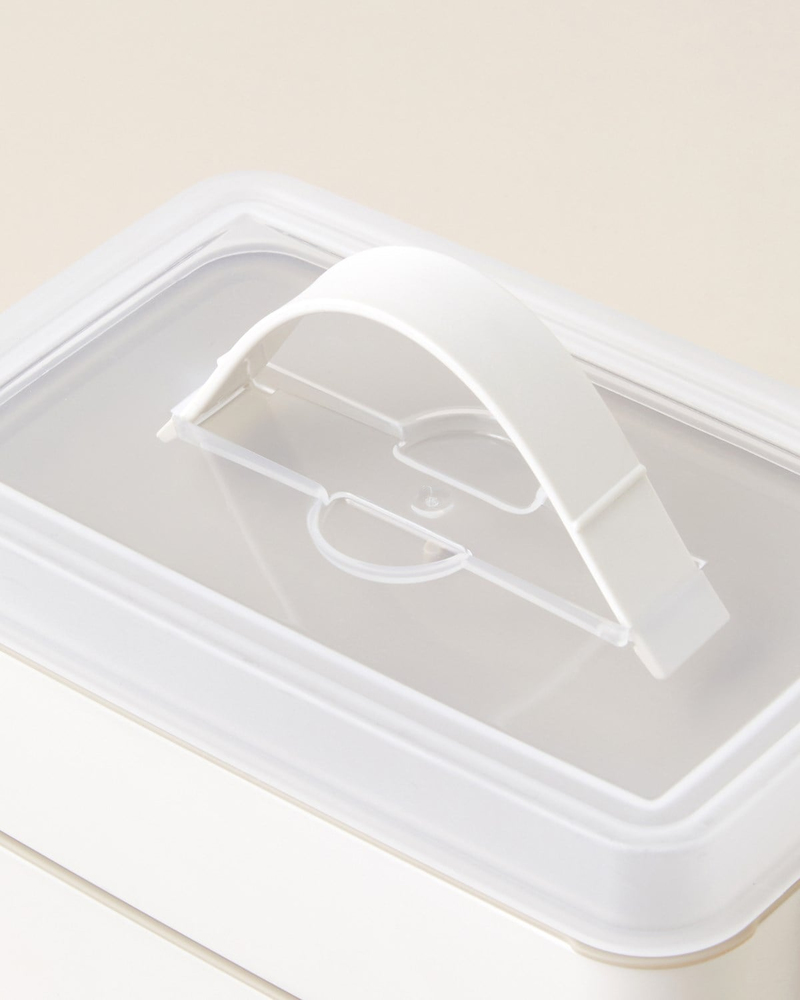 Collotte Plastik 4 Parça Lunch Box Saklama Kabı 10,5x17 cm Krem