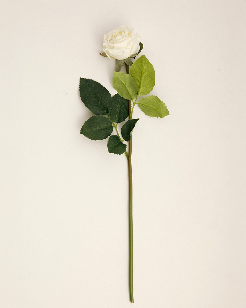 Corsage Kumaş Tek Dal Yapay Çiçek Beyaz