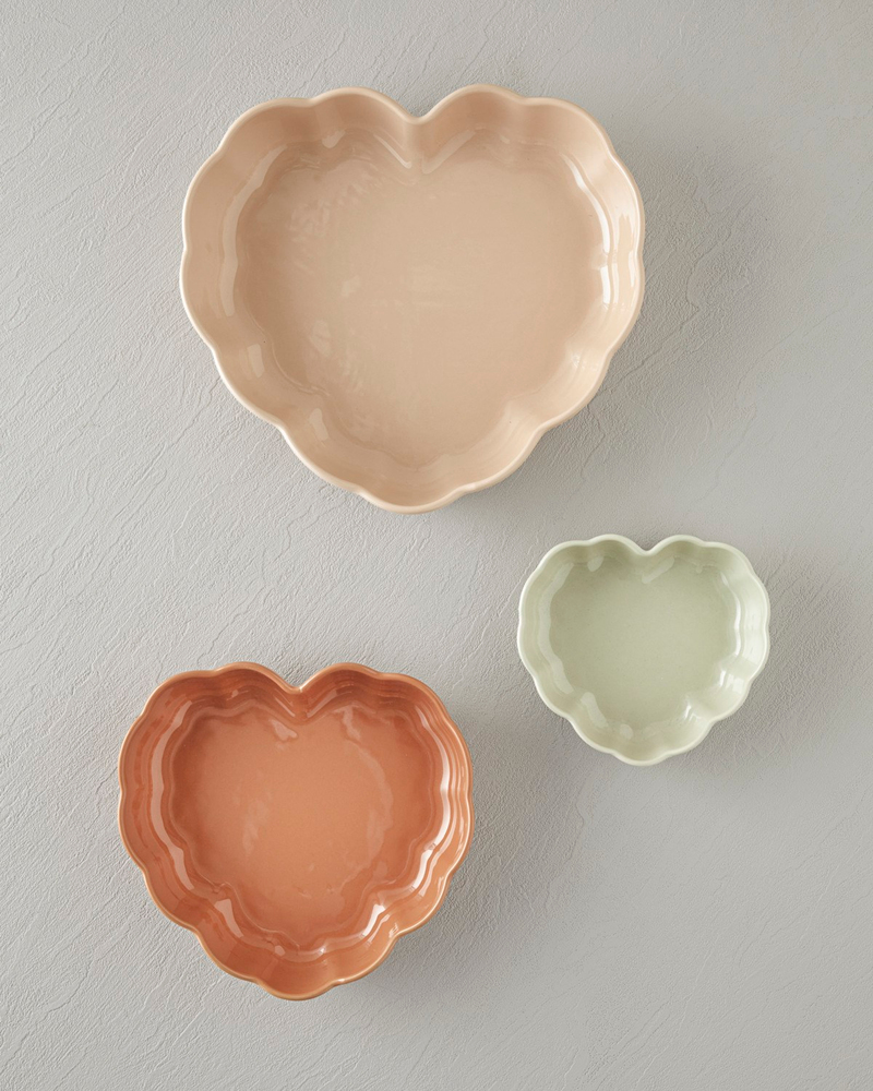 Cottage Stoneware Kalp Fırın Kabı 20,5x19 cm Koyu Pembe