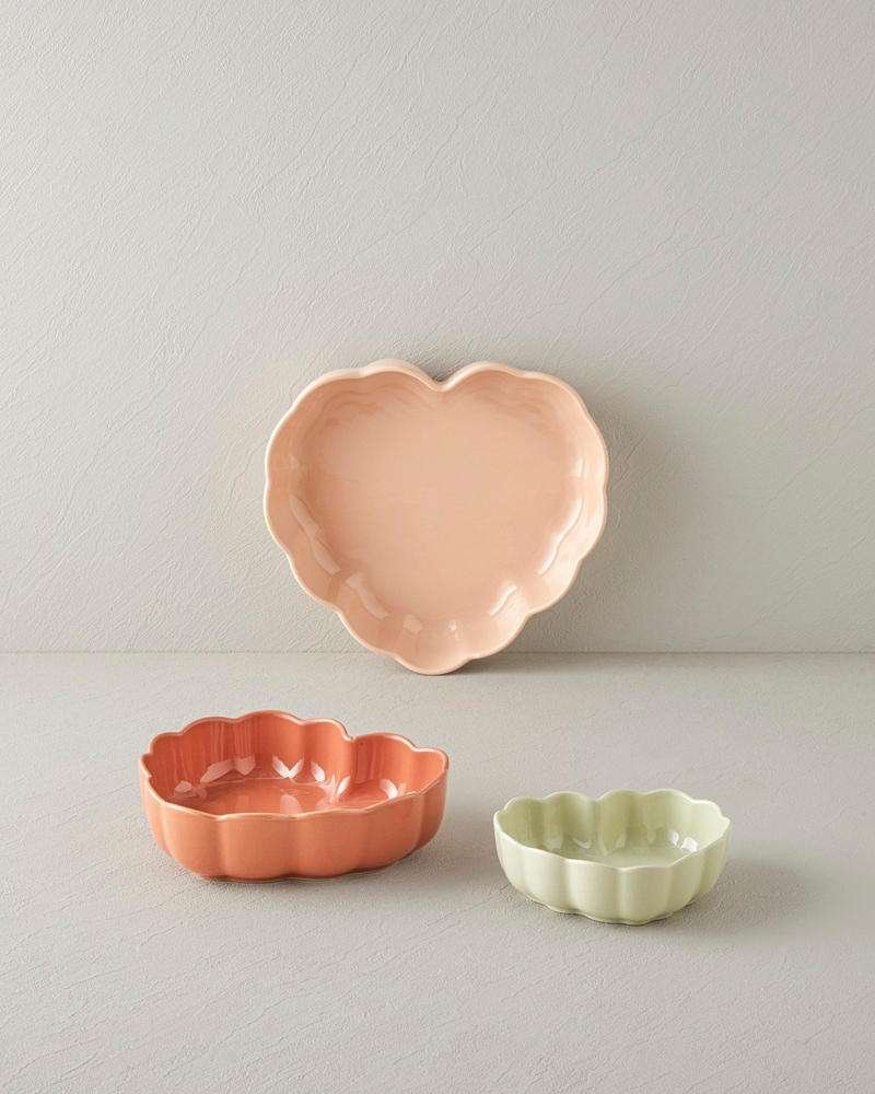 Cottage Stoneware Kalp Fırın Kabı 20,5x19 cm Koyu Pembe