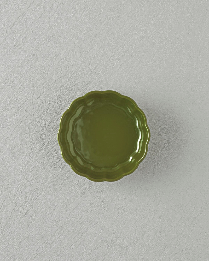 Cottage Stoneware Yuvarlak Fırın Kabı 13x4 cm Koyu Yeşil