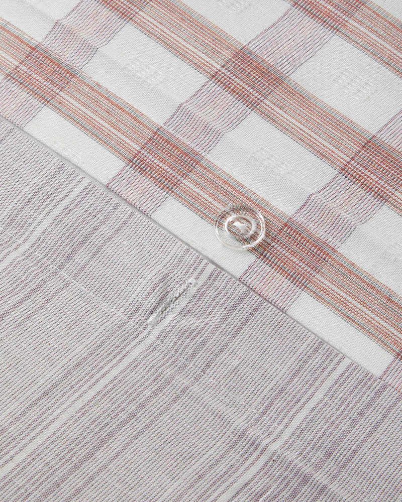 Crispcheck İpliği Boyalı Çift Kişilik Nevresim Takımı 200x220 cm Turuncu