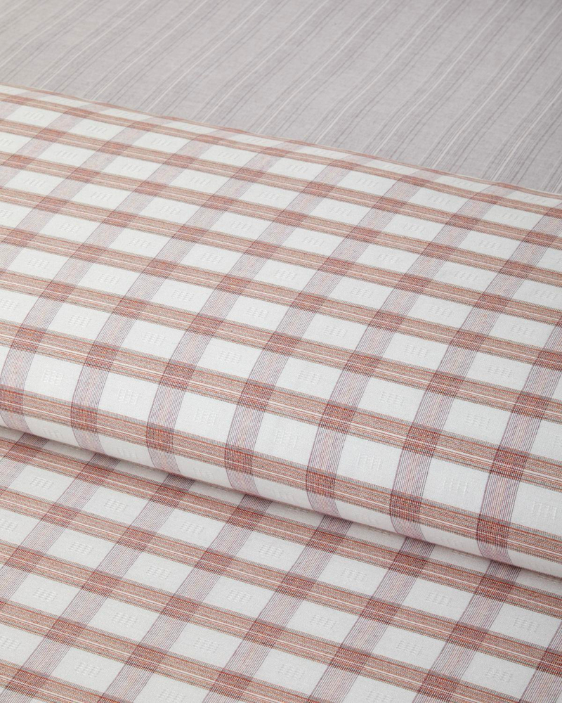 Crispcheck İpliği Boyalı Çift Kişilik Nevresim Takımı 200x220 cm Turuncu