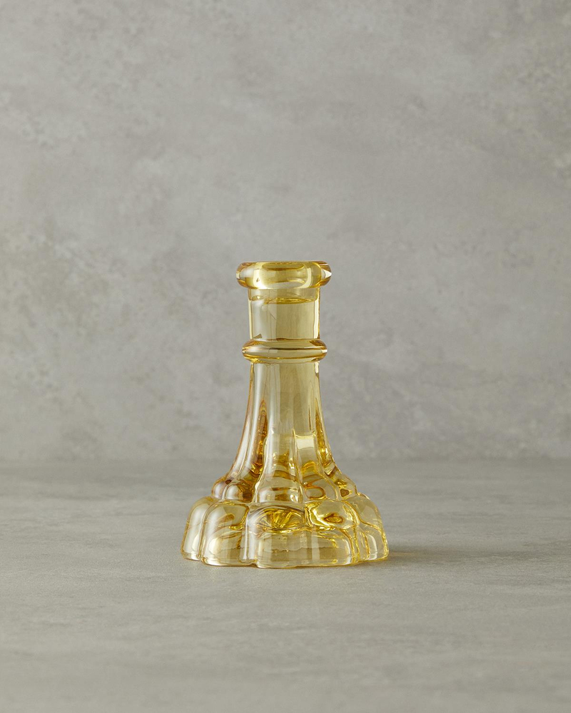 Cyrstal Cam Şamdan Amber