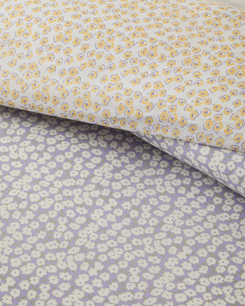Daisy Touch Kolay Ütülenir Tek Kişilik Nevresim Seti 160x220 cm Lila-Turuncu