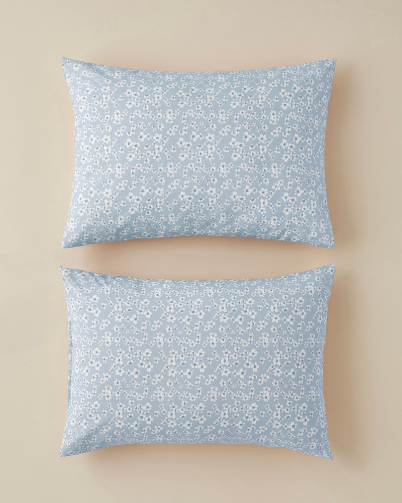 Dulcie Kolay Ütülenir 2'li Yastık Kılıfı 50x70 cm Mavi