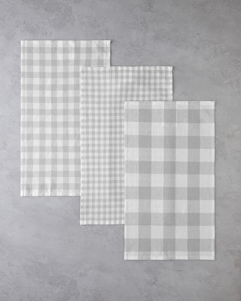 Dyna Pamuk Polyester 3'lü Kurulama Bezi 30x50 cm Gri