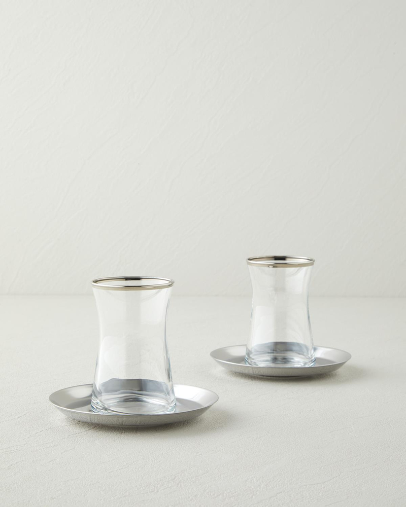 Elise Çelik 4 Parça 2 Kişilik Çay Seti 170 ml Silver